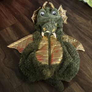 Majestic Green and Gold Dragon Costume for Kids